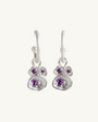 Amethyst Silver Lichen Hoop Earrings