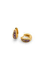 Amethyst Antique Gold Huggie Hoop Earrings