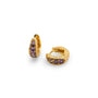 Amethyst Antique Gold Huggie Hoop Earrings