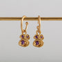 Amethyst Gold Lichen Hoop Earrings