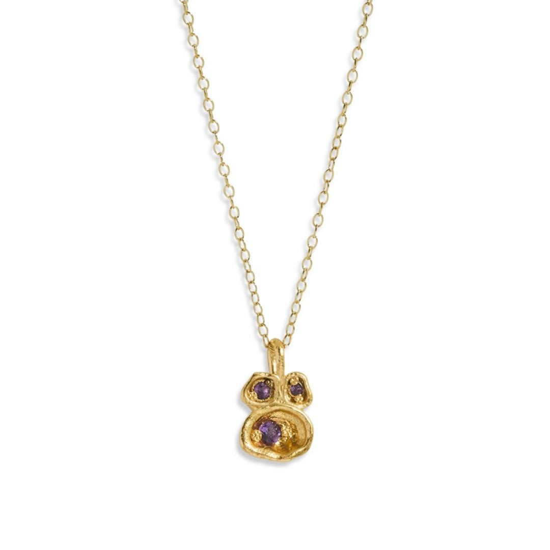 Amethyst Gold Lichen Pendant Necklace