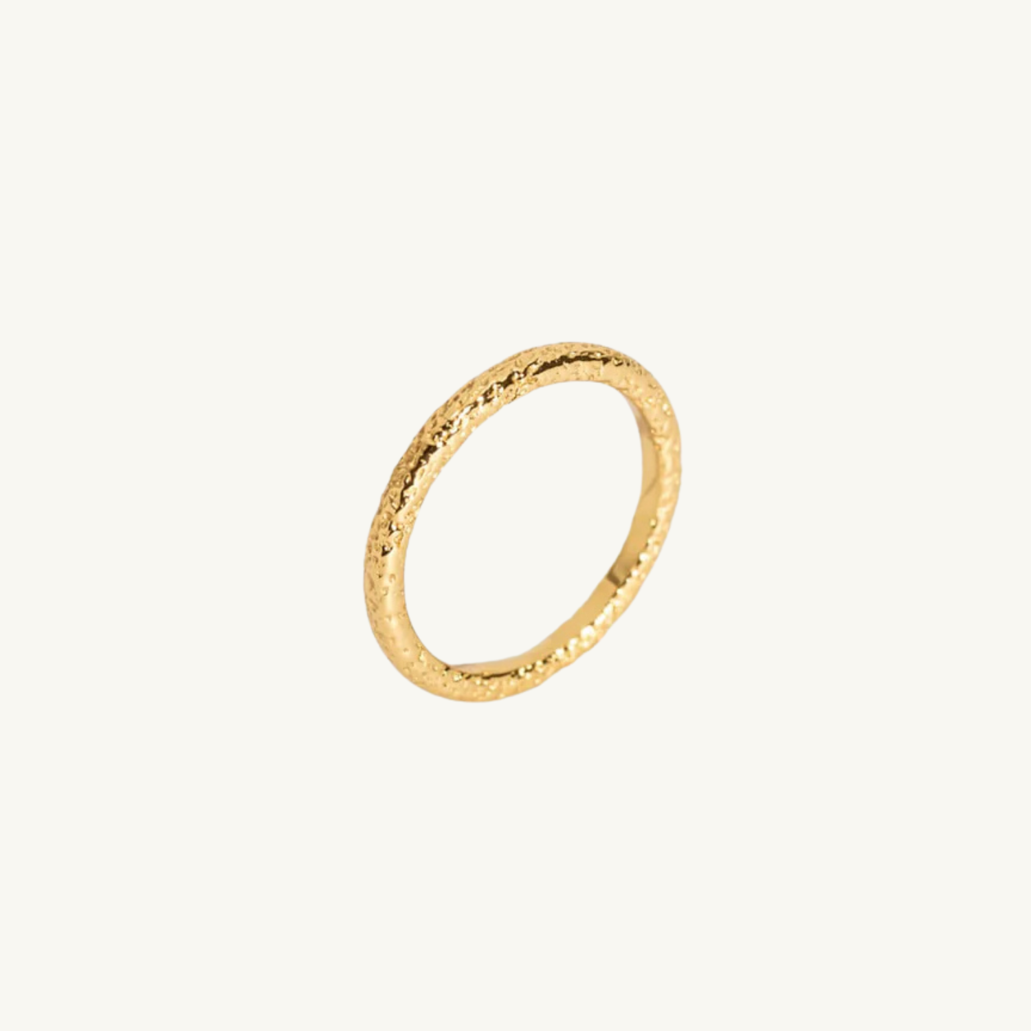 Antique-Textured Gold Stacking Ring