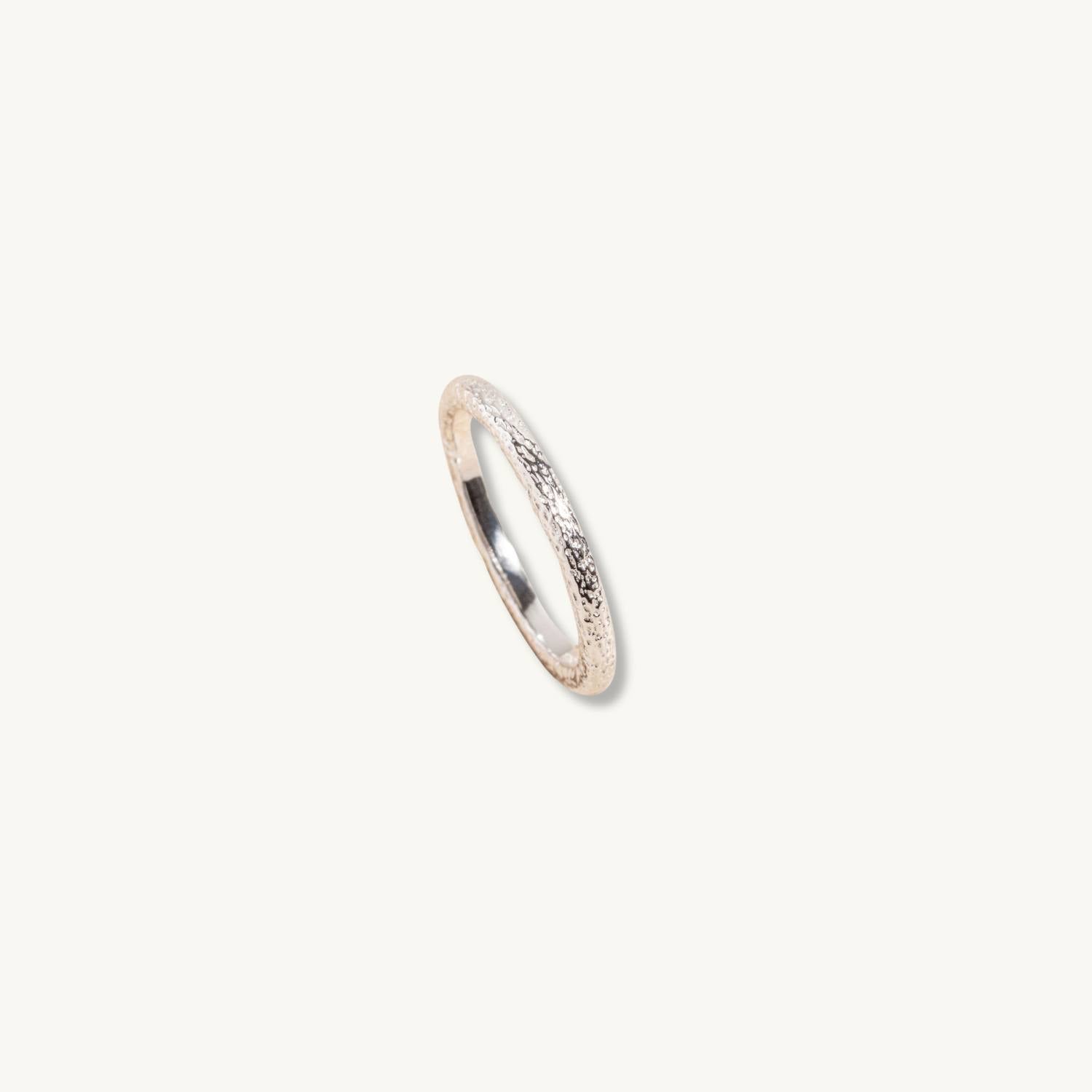 Antique-Textured Silver Stacking Ring