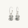Aquamarine Silver Lichen Hoop Earrings
