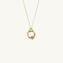 Aquamarine Gold Circle Necklace (Small)