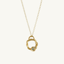 Aquamarine Gold Circle Necklace (Small)