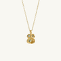 Aquamarine Gold Lichen Pendant Necklace