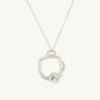 Aquamarine Silver Circle Necklace (Large)