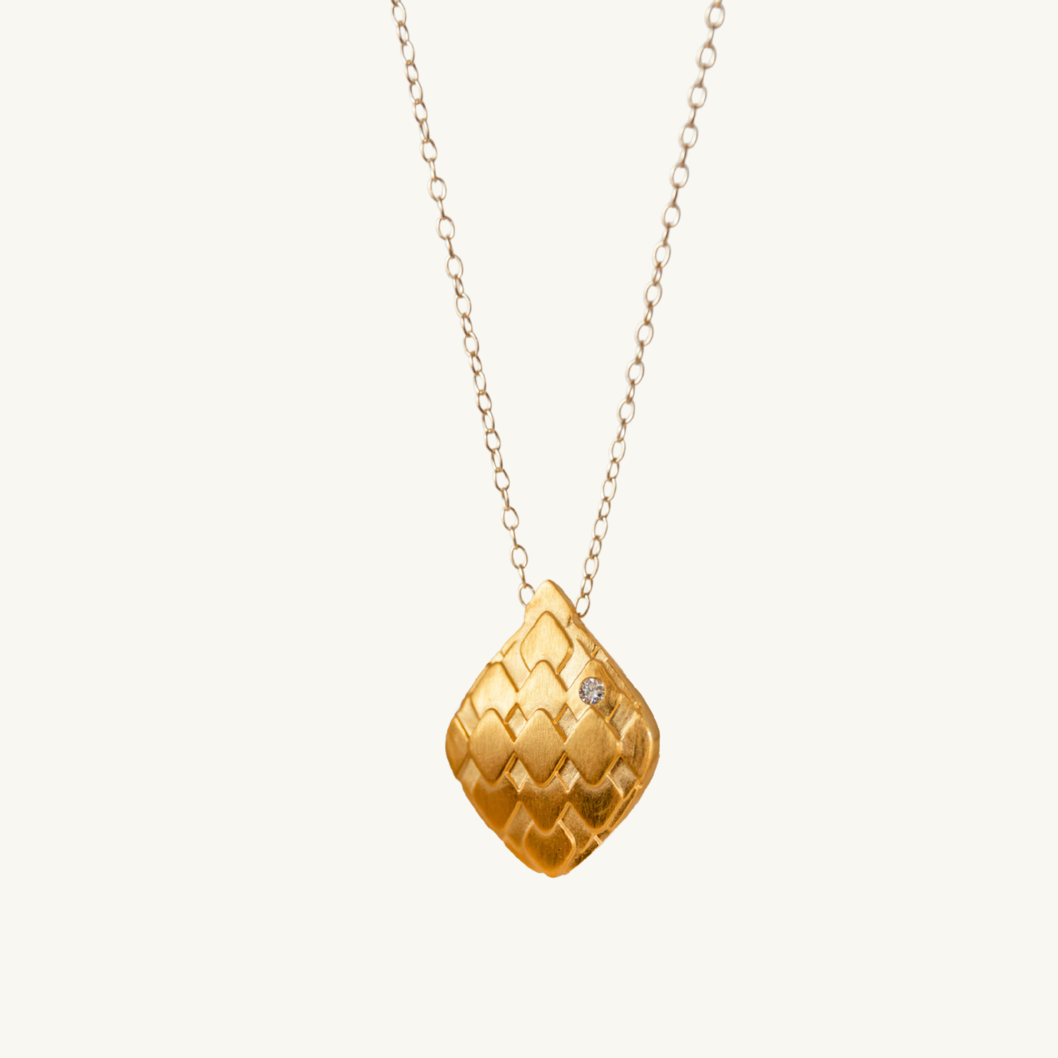 Lab-Grown Diamond Art Deco Gold Necklace