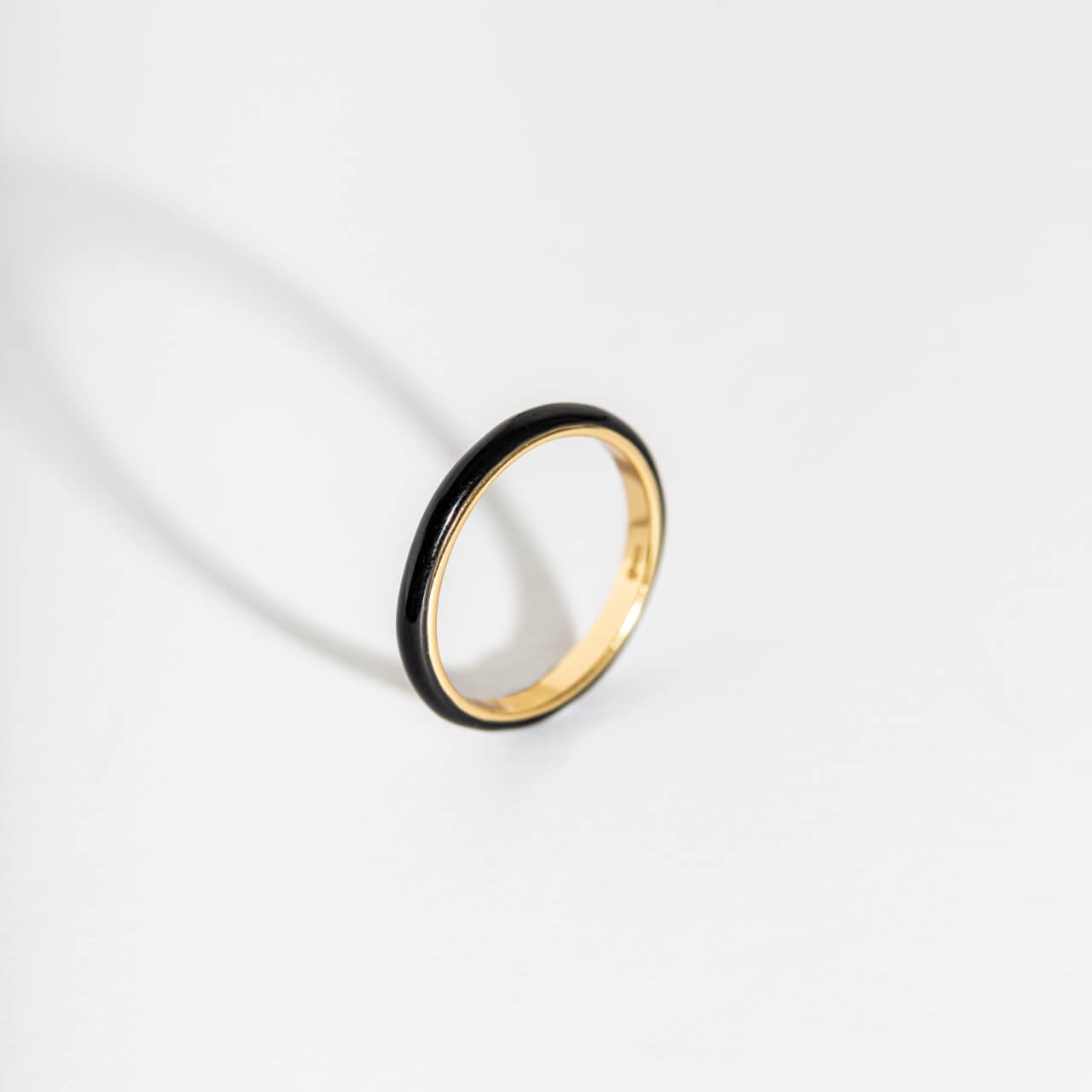 Black Enamel Gold Ring