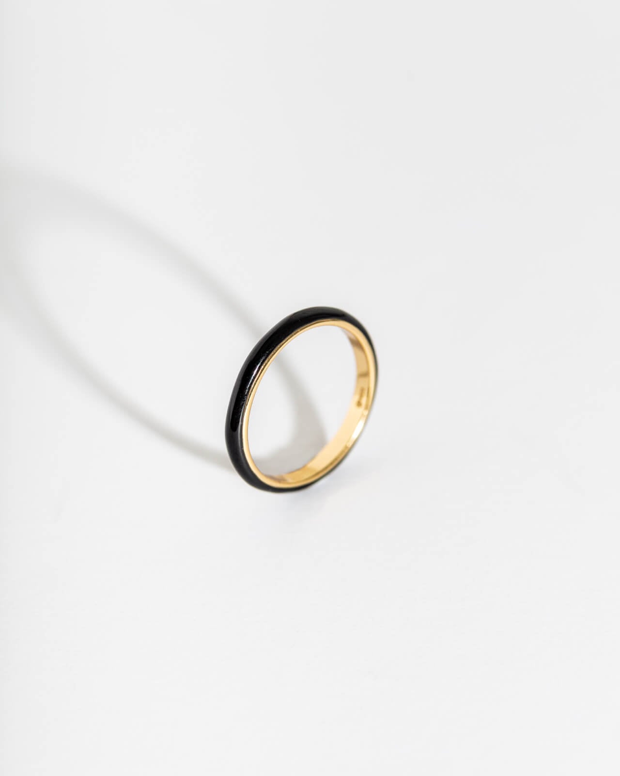 Black Enamel Gold Ring