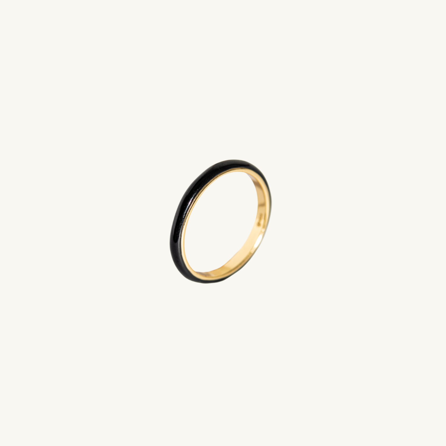 Black Enamel Gold Ring