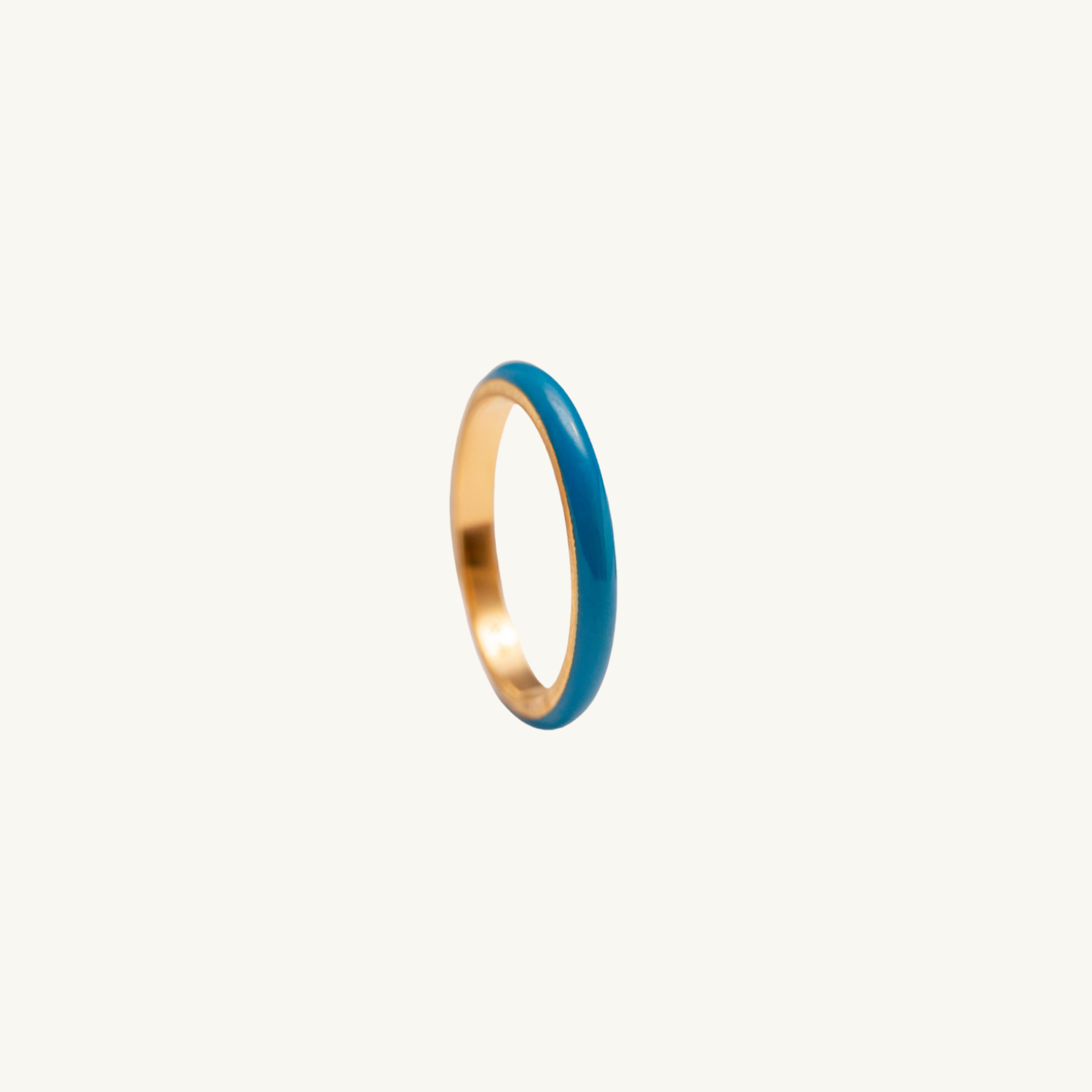 Blue Enamel Gold Ring