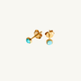Blue Opal Gold Stud Earrings