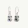 Sapphire Silver Lichen Hoop Earrings