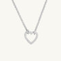 Brushed Heart Silver Connector Necklace
