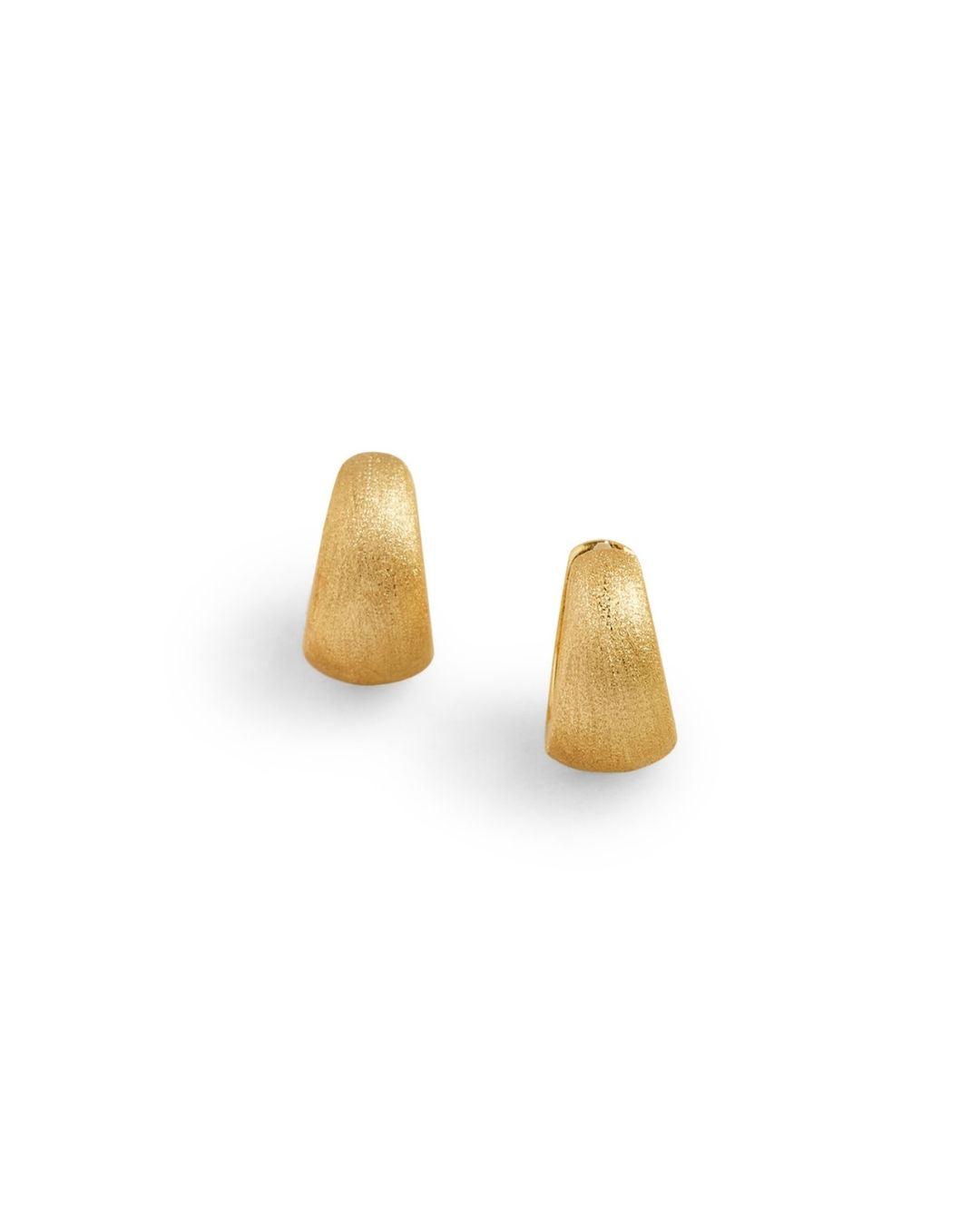Brushed Gold Chunky Huggie Hoops
