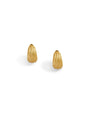 Ridged Chunky Gold Huggie Hoops