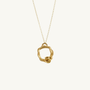 Citrine and Gold Branch Circle Necklace - Large