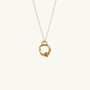Citrine Gold Circle Necklace (Small)