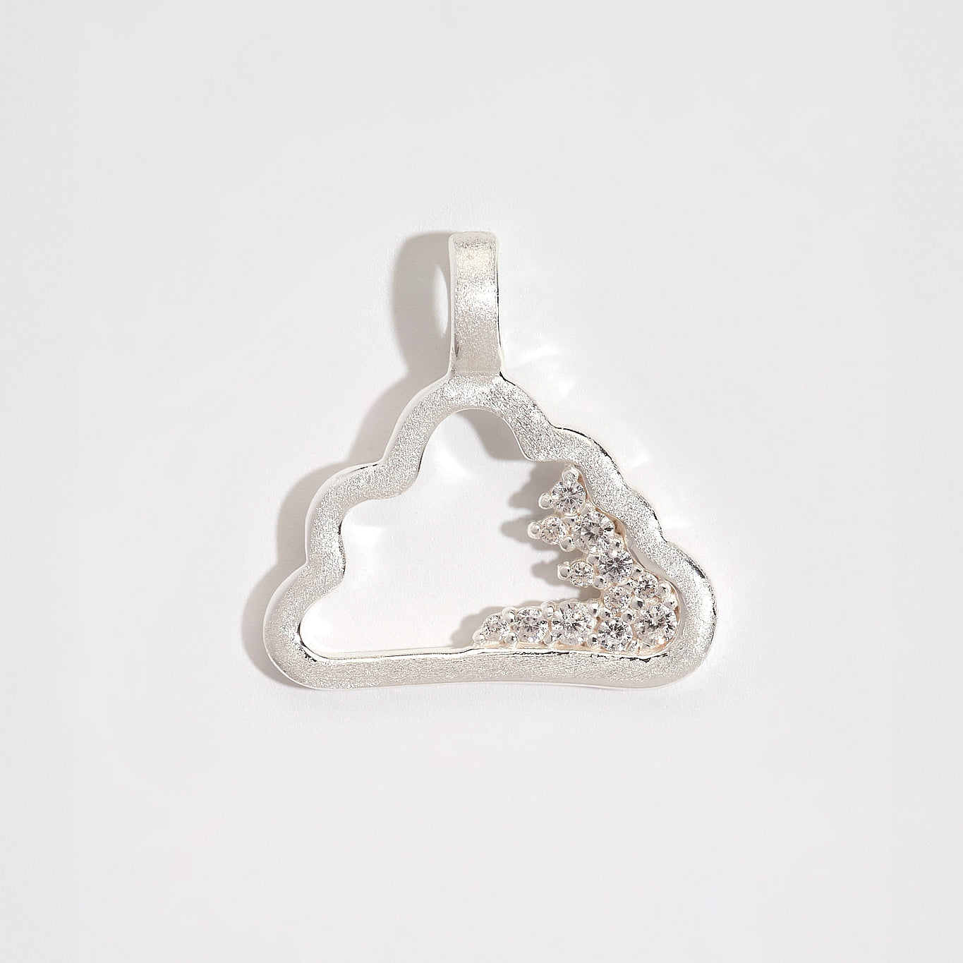 Sparkly Silver Cloud Charm Pendant