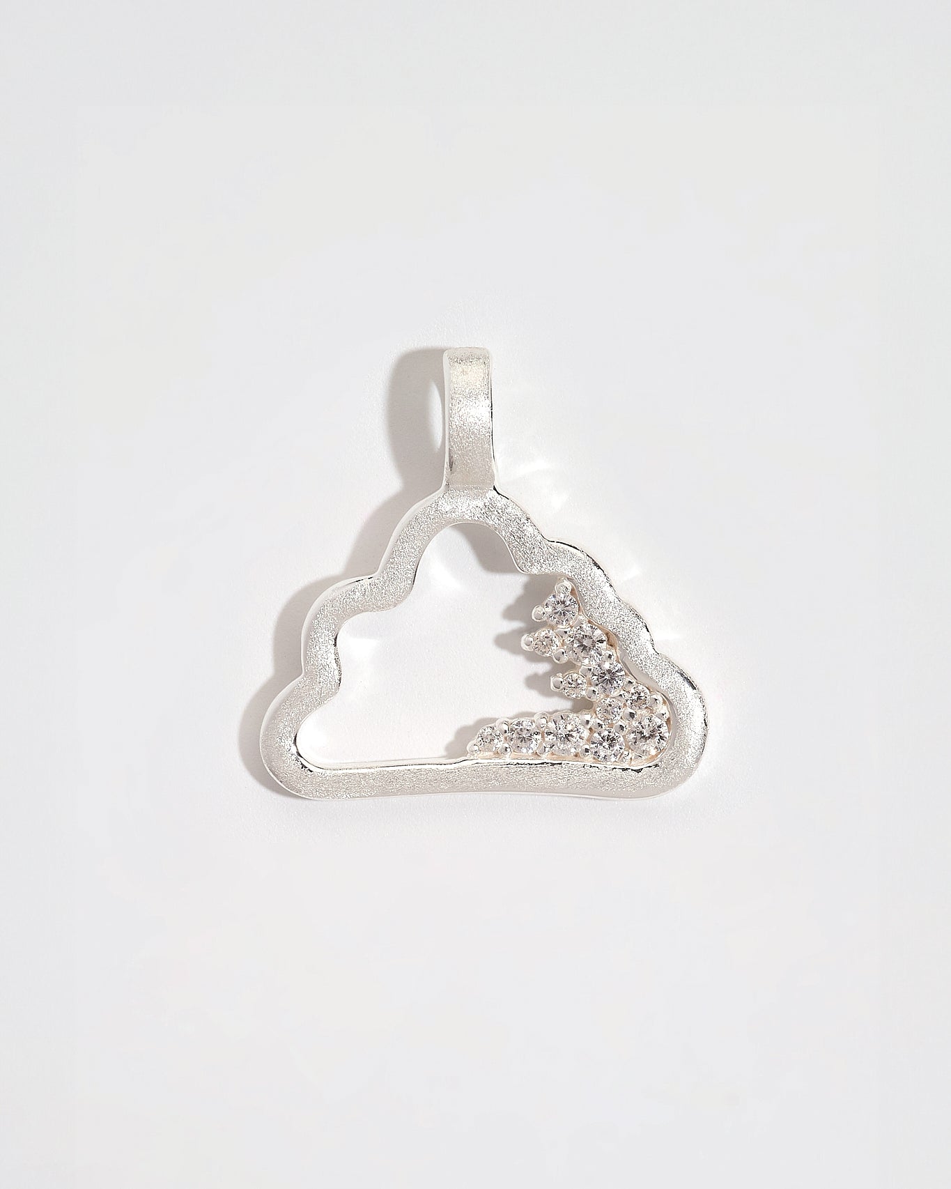 Sparkly Silver Cloud Charm Pendant