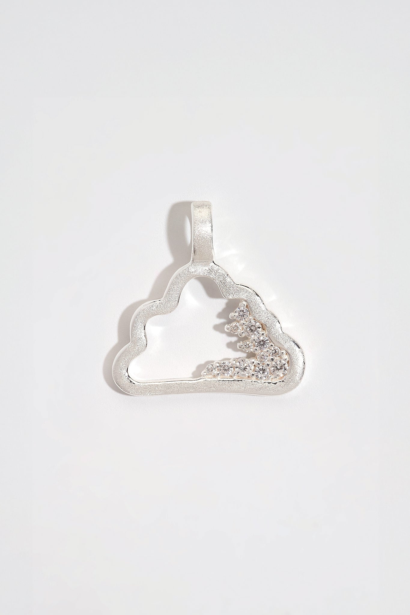 Sparkly Silver Cloud Charm Pendant