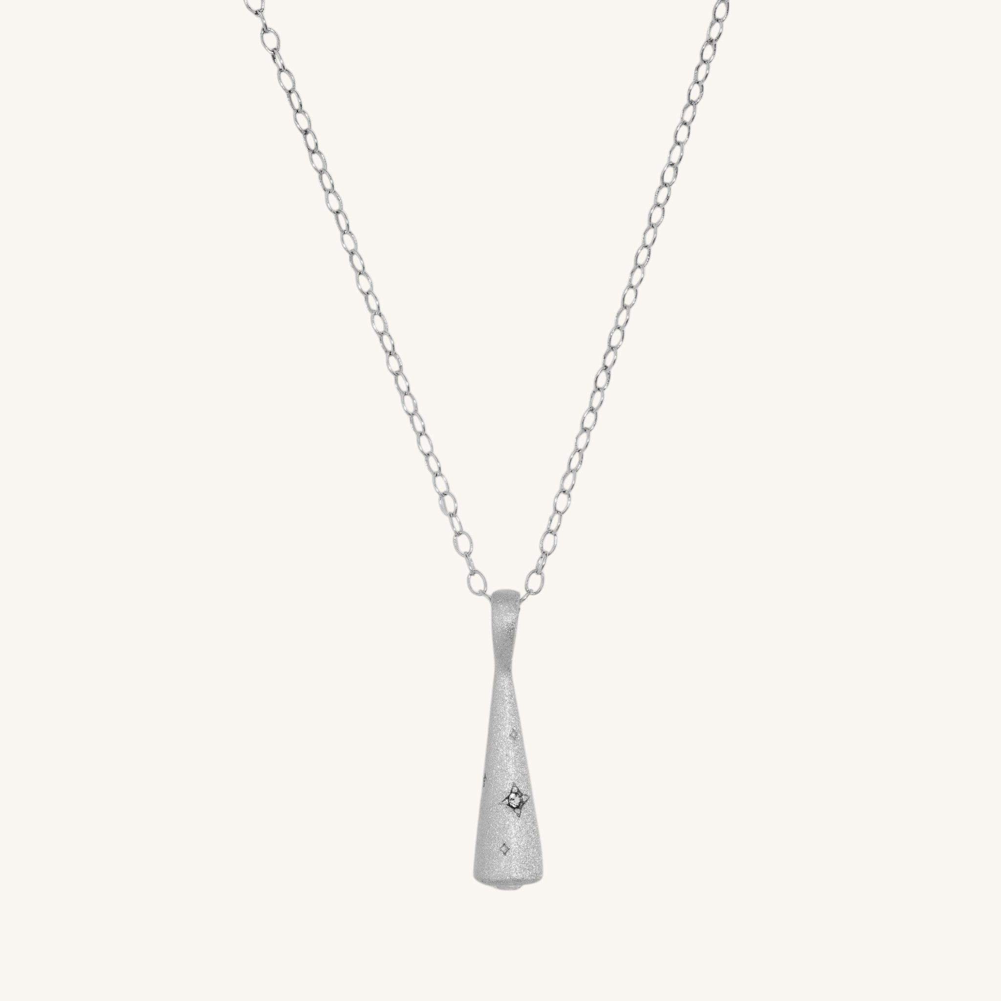 Sparkly Comet Silver Charm Necklace