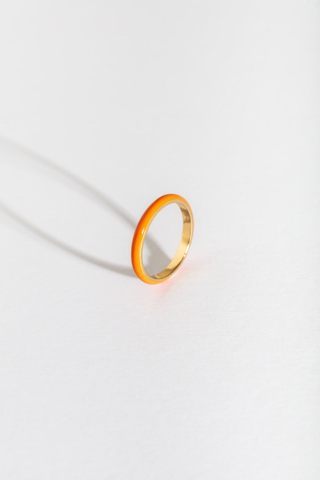 Coral Enamel Stacking Ring