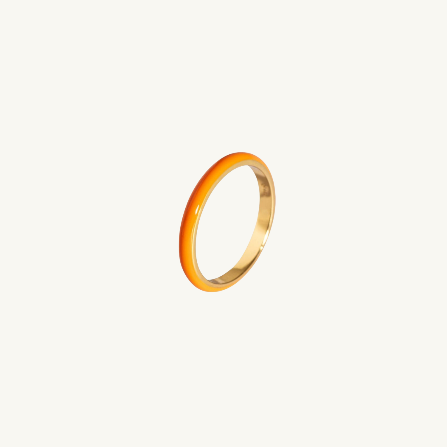 Coral Enamel Stacking Ring