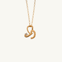 Courage Gold Shorthand Charm Necklace