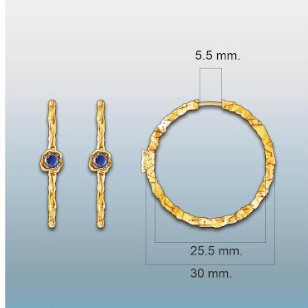 drawing of 30mm hoop earrings 
