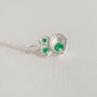 Emerald and Silver Birthstone Lichen Pendant Necklace