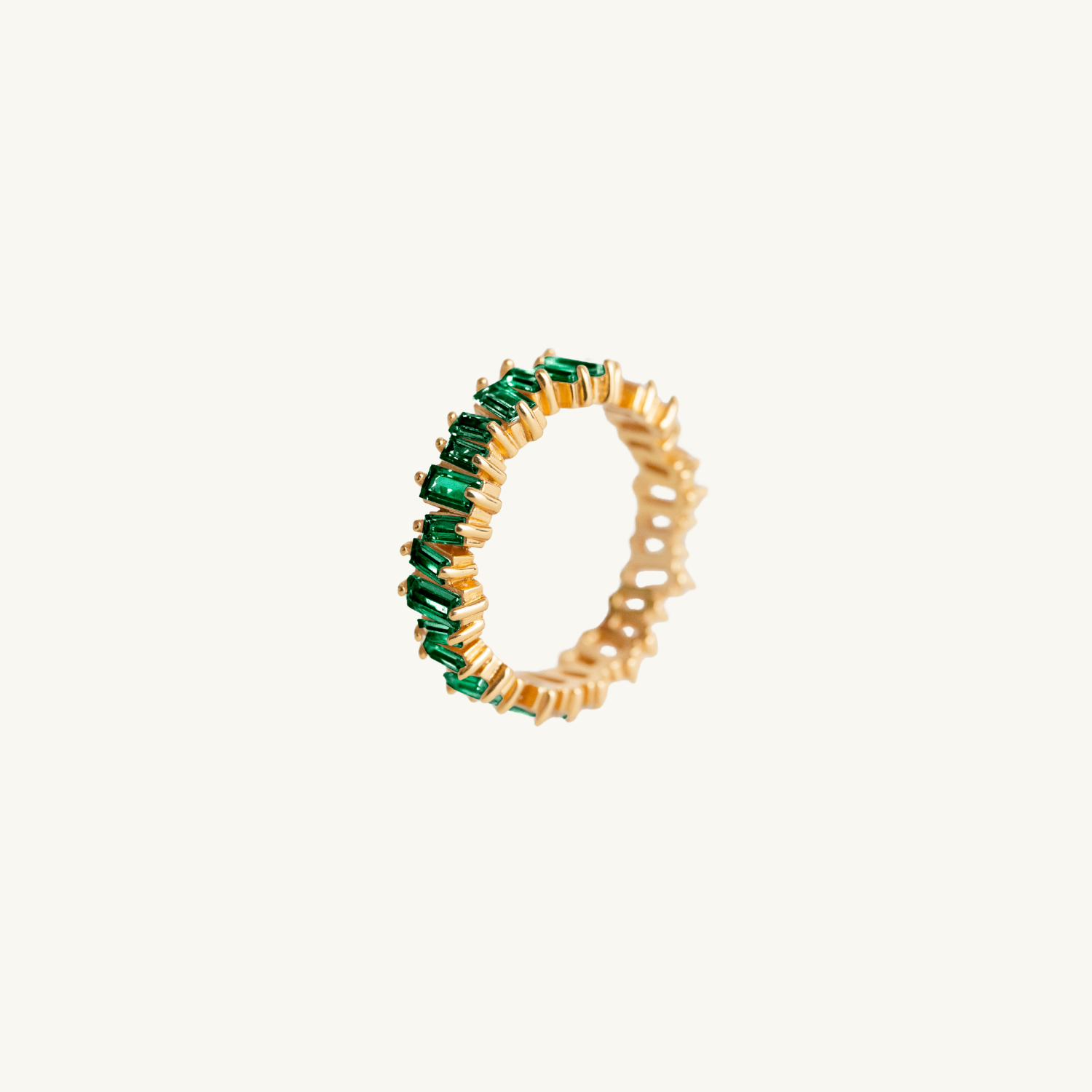 Emerald Baguette Gold Ring