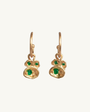 Emerald and Gold Lichen Hoop Earrings