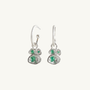 Emerald Silver Lichen Hoop Earrings