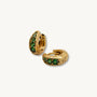 Emerald Gold Huggie Hoop Earrings
