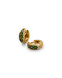Emerald Antique Gold Huggie Hoop Earrings