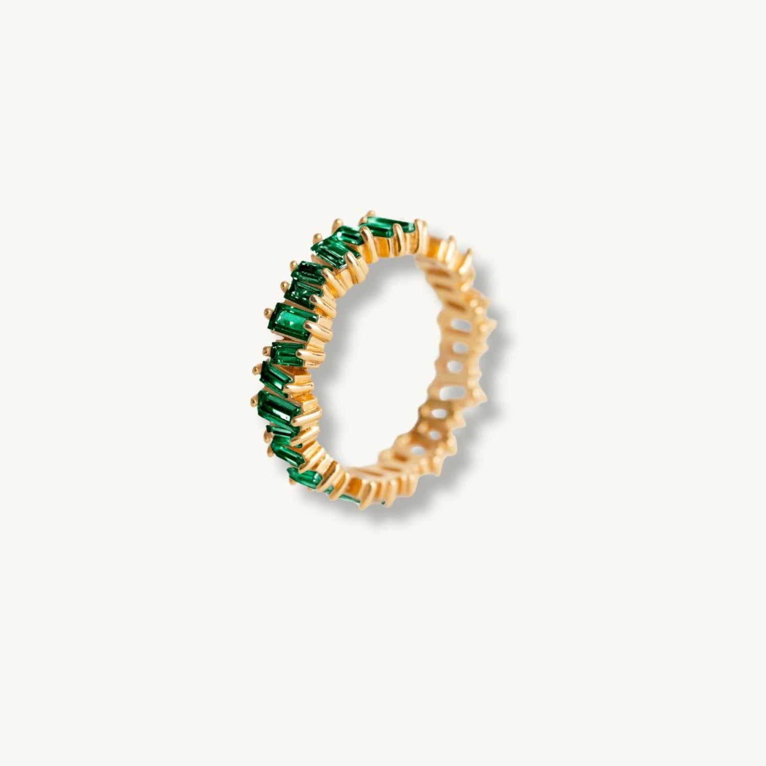 Emerald Baguette Gold Ring
