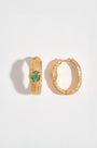 Emerald Gold Branch Hoop Earrings