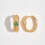 Emerald Gold Branch Hoop Earrings