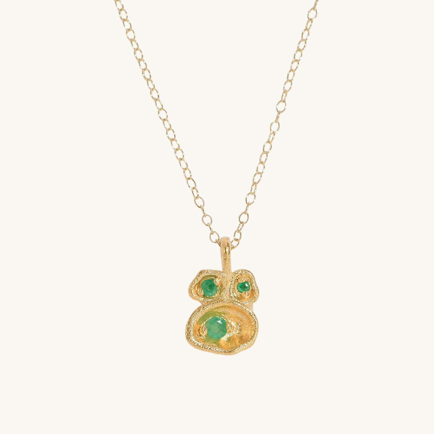 Emerald Gold Lichen Pendant Necklace