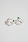Emerald Silver Asymmetric Branch Earrings