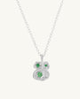 Emerald Silver Lichen Pendant Necklace