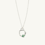 Emerald Silver Circle Necklace (Small)