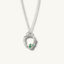 Emerald Silver Circle Necklace (Small)
