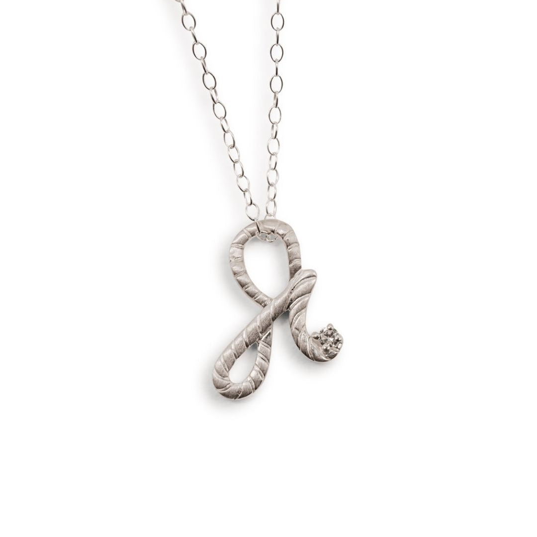 Fearless Silver Shorthand Charm Necklace