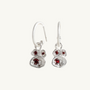 Garnet Silver Lichen Hoop Earrings