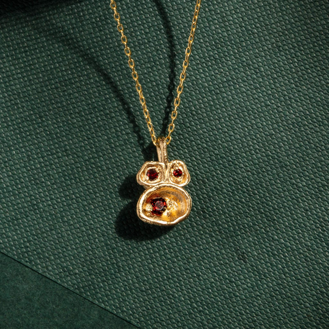 Garnet and Gold Vermeil Birthstone Pendant Necklace