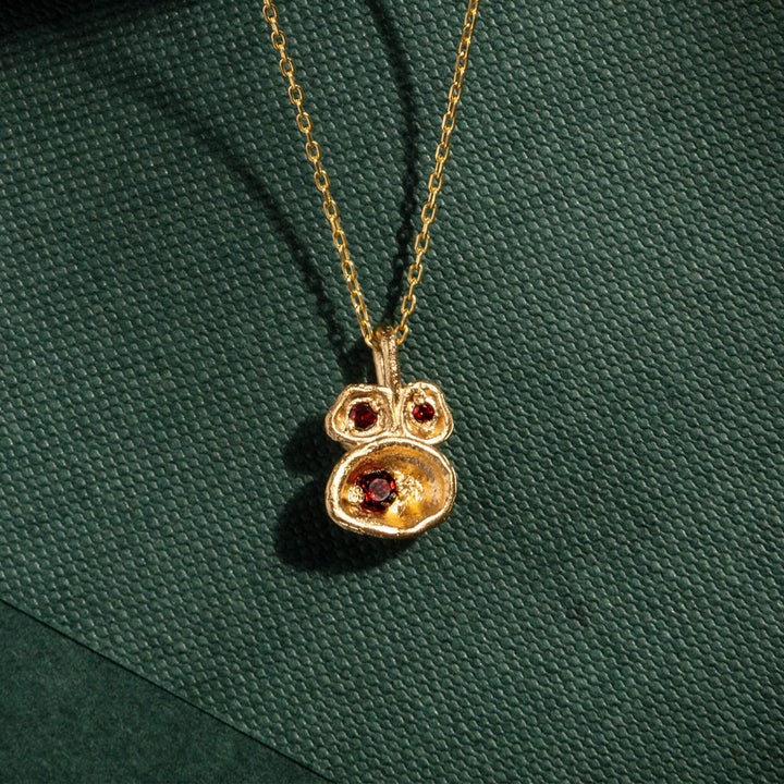 Garnet and Gold Vermeil Birthstone Pendant Necklace
